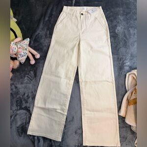 Windsor wide leg Cream Jeans size 3